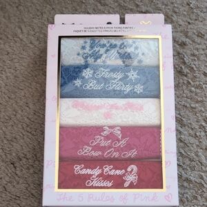 PINK LoveShackFancy Pink Lace Thong Set